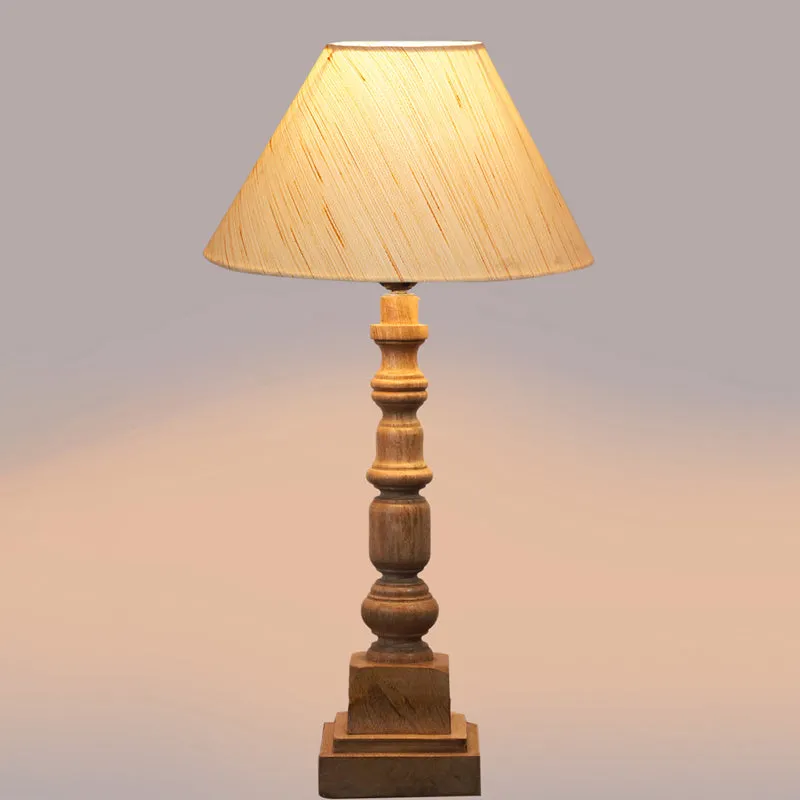 Cotin II Arbor Wooden Table Lamp - Ivory,Brown media 4