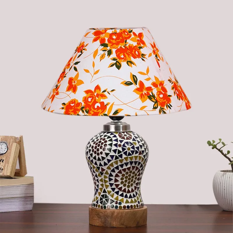 Aurenique Fleur Cone Wooden Table Lamp - Multicolor media 4