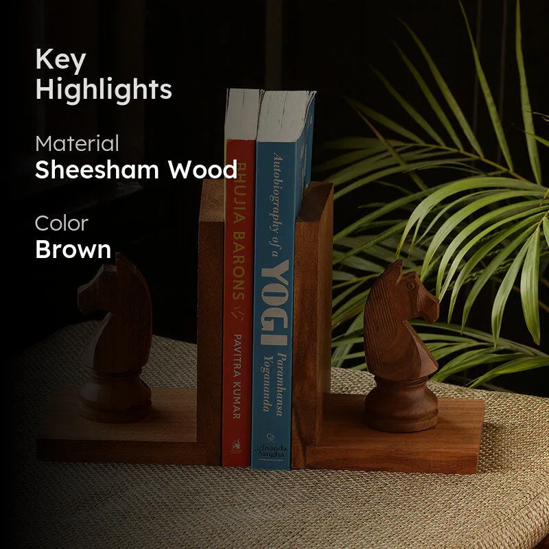 Ashwapati Sheesham Wood Book End - Set Of Two media 2