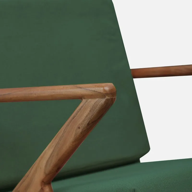 Metrona Acacia Wood Accent Chair - Green media 7