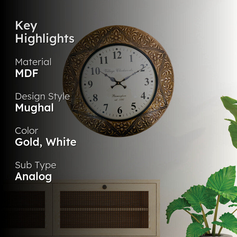 Fleur De Time Wood Wall Clock - Copper media 2