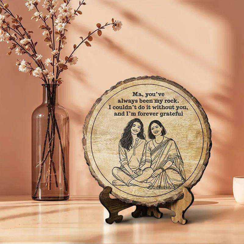 You're My Rock Wood Showpiece - Round media 1