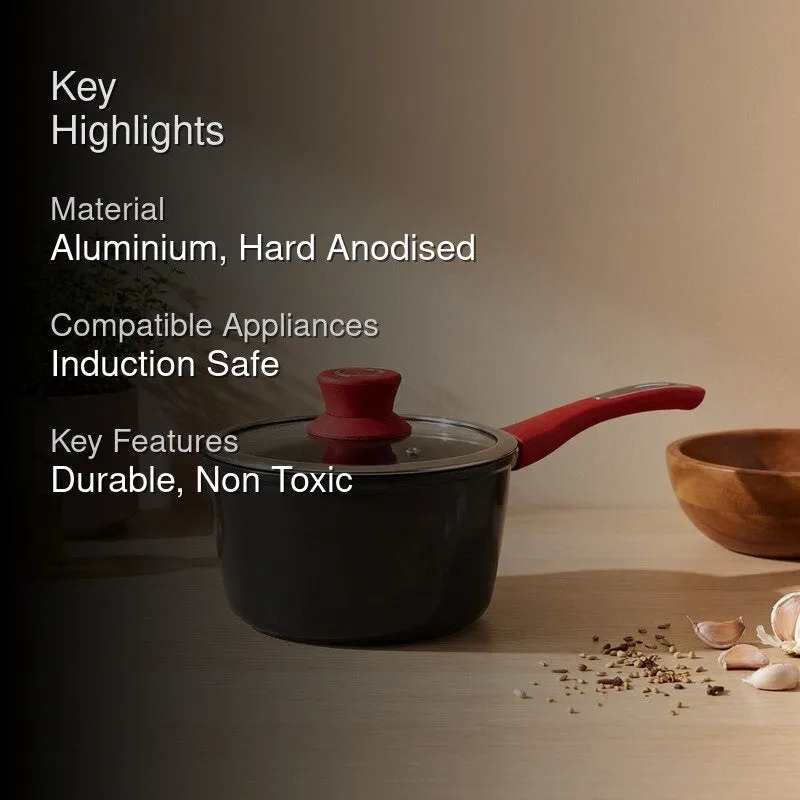 Salford Forged Non Stick Saucepan with Glass Lid (Black) - 1700 mL media 2