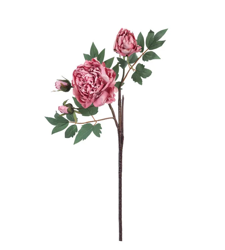 Artificial Realistic Peony Flower Stick - Purple media 4