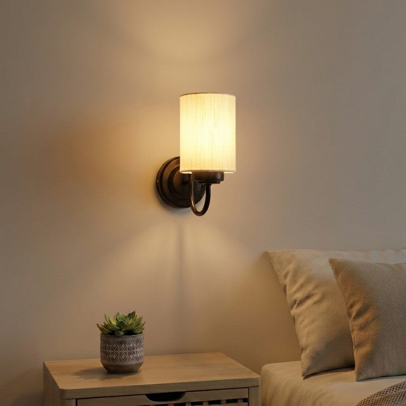 Cyluxe Soft Loom Cotton Wall Lamp - Beige