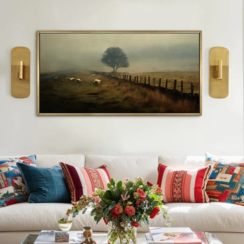 Sheep Meadow Mist Scene Wall Art media 1