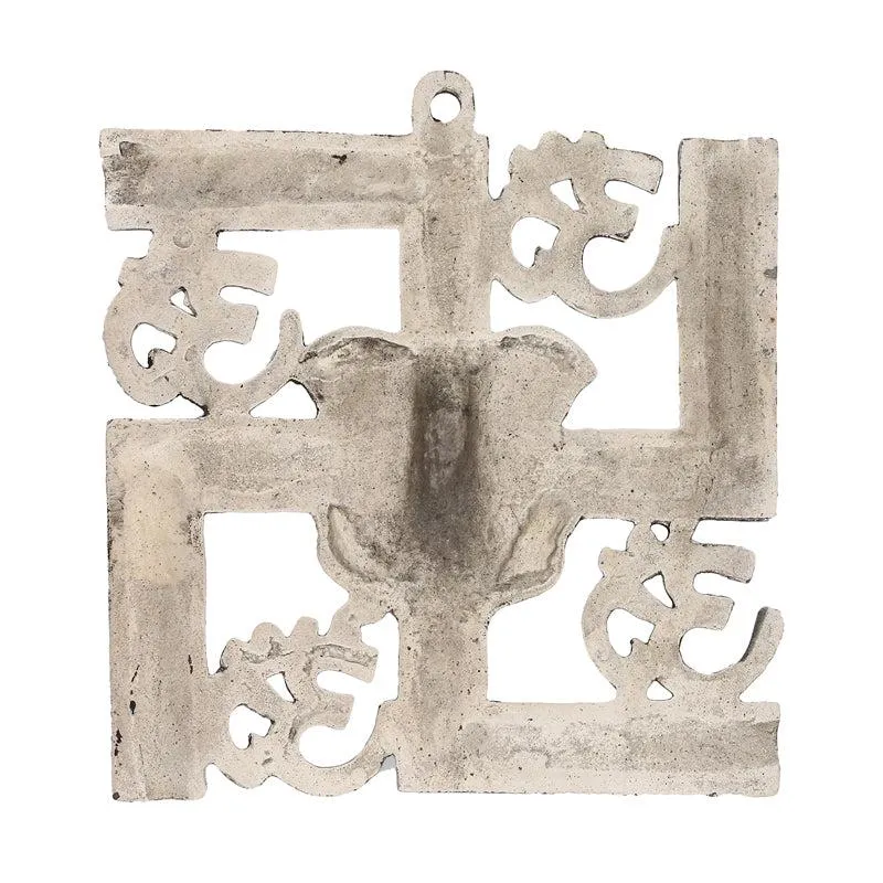 Swastika Om Religious Metal Wall Accent - Silver media 6