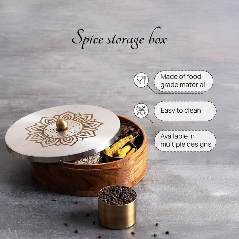 Teaky Masala Box - Floral Silver media 4