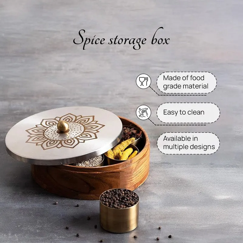Teaky Masala Box - Floral Silver media 4