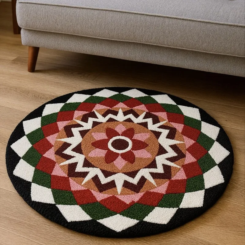 Onyx Mandala Rangoli Micro Fibe Rug media 4