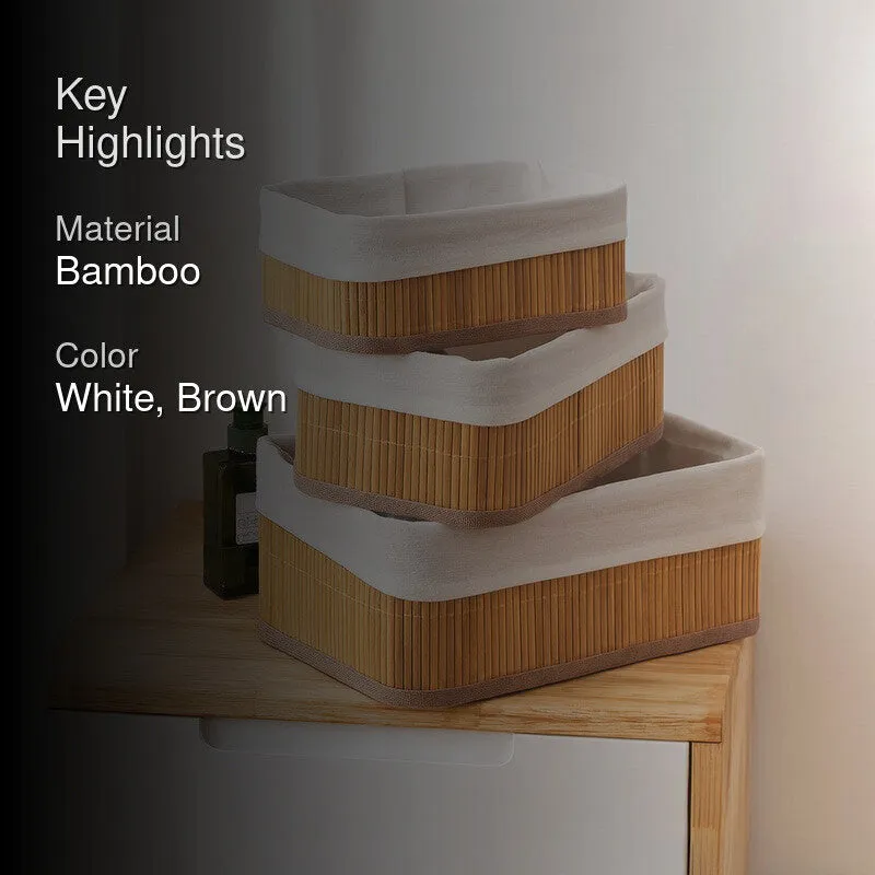 Rioware Quiet Craft (White,Brown) Desk Organiser - Set Of Three media 2