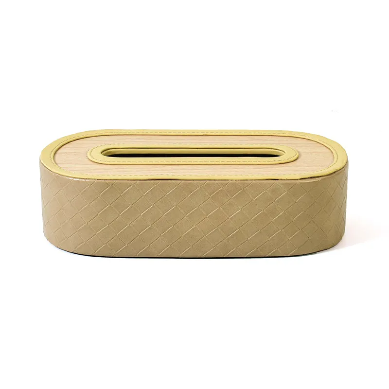 Tishue Curve Faux Leather Tissue Box - Ivory media 3
