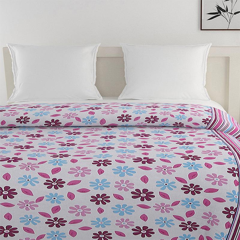 Swayam Smera Floral Cotton Comforter (Purple & Blue) - 150 GSM media 3