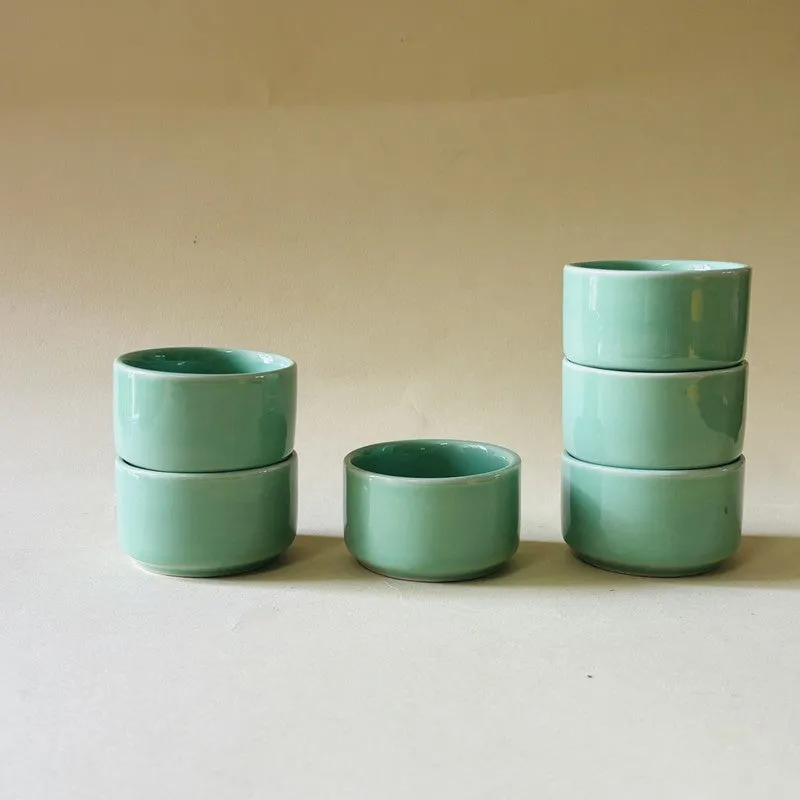 Ceramic Dip Bowls (Green,50 mL Each) - Set Of Six media 7