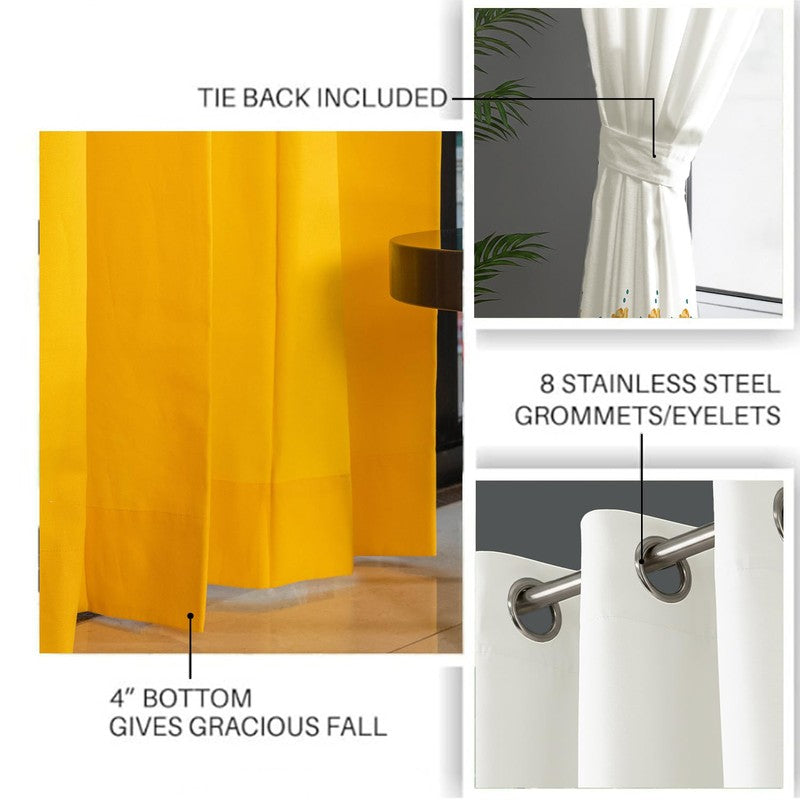 Urban Space Sunny blooms Curtains - Set Of Three media 5