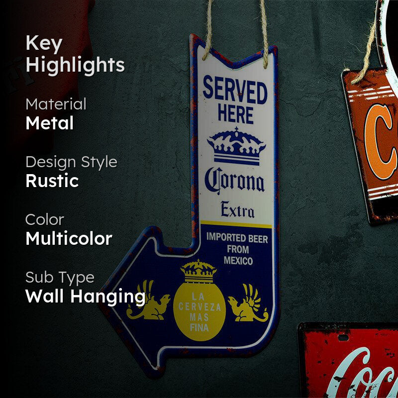 The Right Way Retro  Arrow Metal Wall Accent-Blue media 2