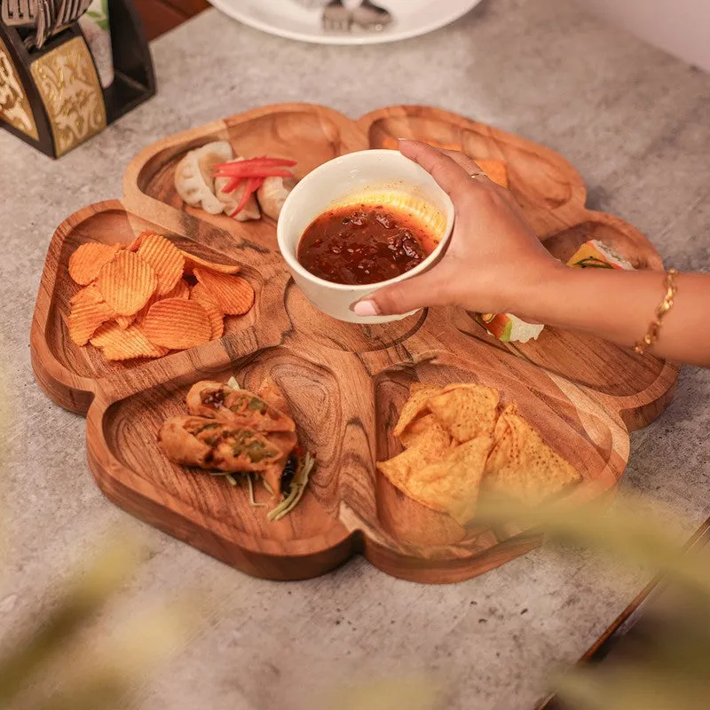 Wood Wave Dining (Wood,Ceramic) Platter - Two Piece Set media 1