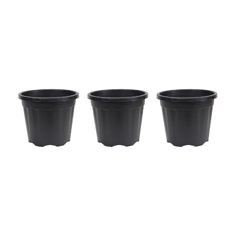 Ugaoo UV Treated Black Plastic Pot (30 CM) - Set Of Three media 3