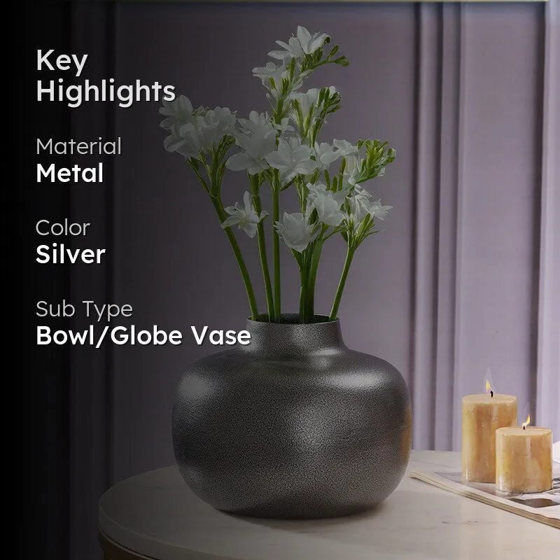 Alexei Metal Vase - Grey media 2