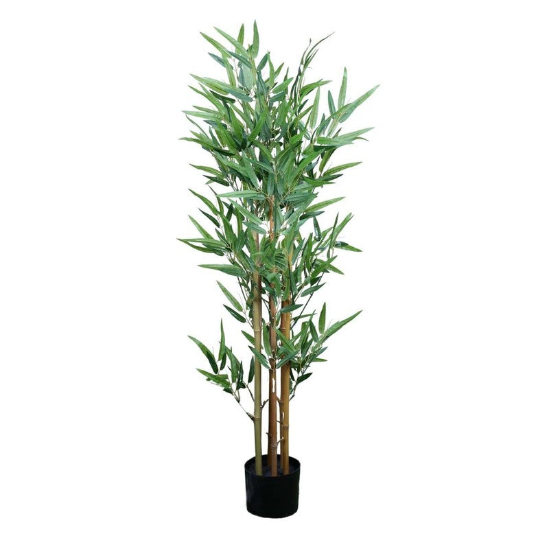Artificial Bamboo Plant With Black Fiber Pot - 3.9 Feet media 6