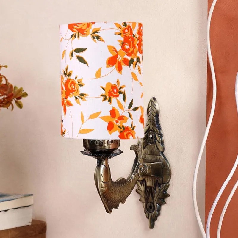Ziada Stiva Ibis Flora Cylindrical Fabric & Metal Wall Lamp media 3