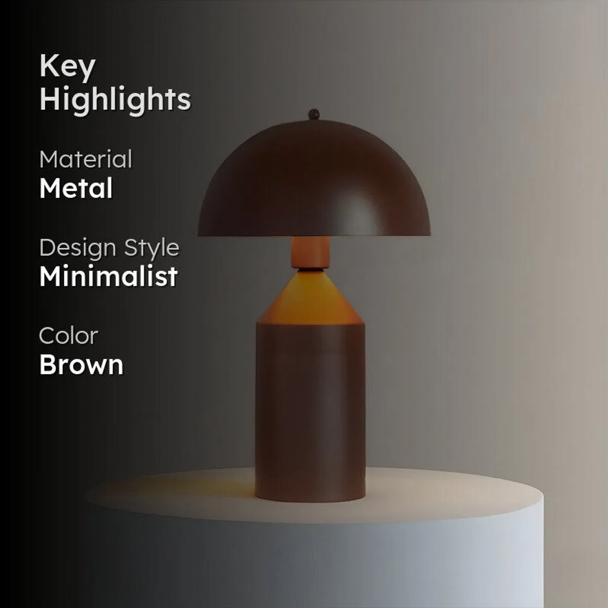 Fig Living Cone Pagen Metal Table Lamp - Brown - 2