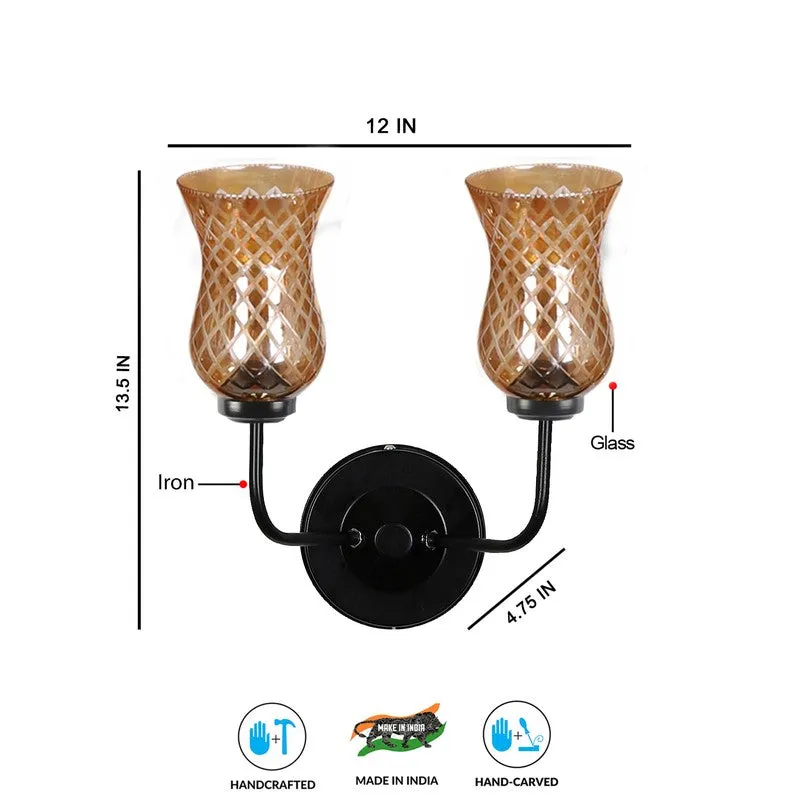 Honey Glow Dual Base Glass Wall Lamp media 10