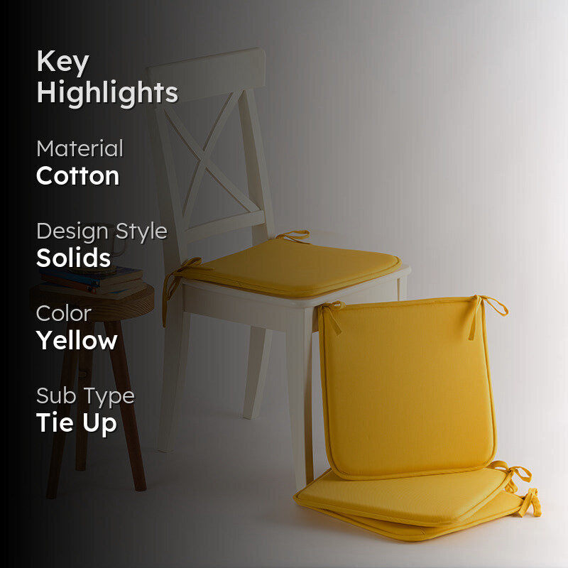 Easesit Foam Chair Pad (Yellow) - Set Of Four media 2