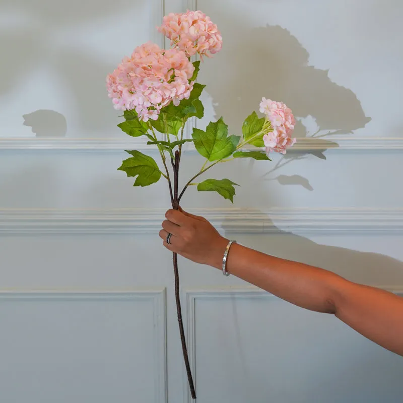 Faux Silicone Hydrangea Flower Stick (Light Pink) - 29 CM media 1