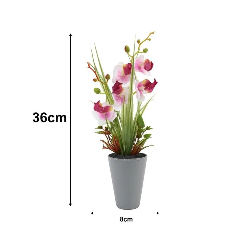 Artificial Bonsai Flower Plant with Ceramic Pot - 0.8 Feet (Purple) media 6