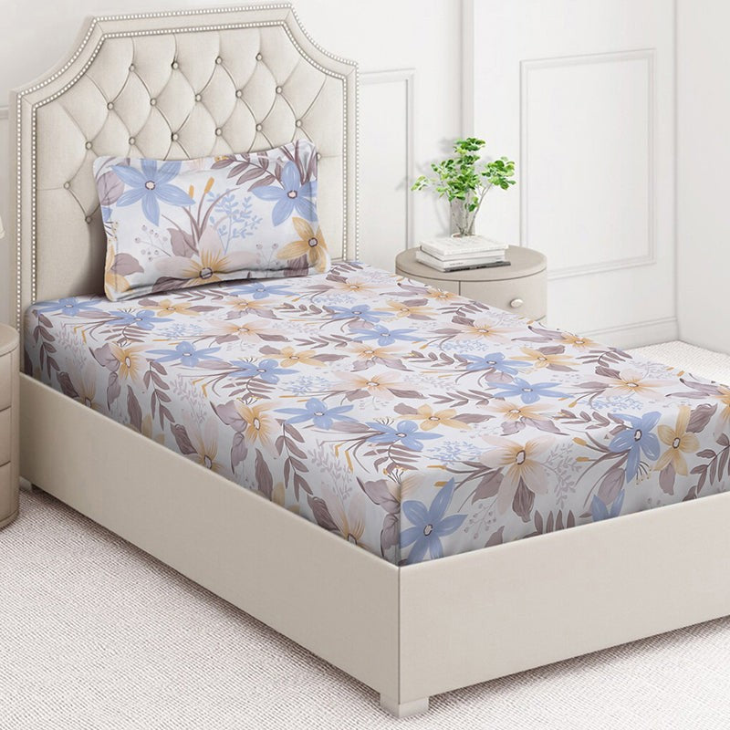 Bloom Dash Floral Bedsheet - 130 GSM