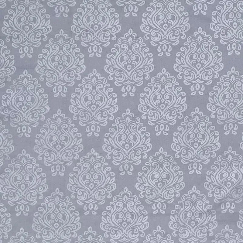 Close-up detail of Swayam Kinaash Jacquard Curtain - Ash Blue, ethnic Artificial Silk blackout