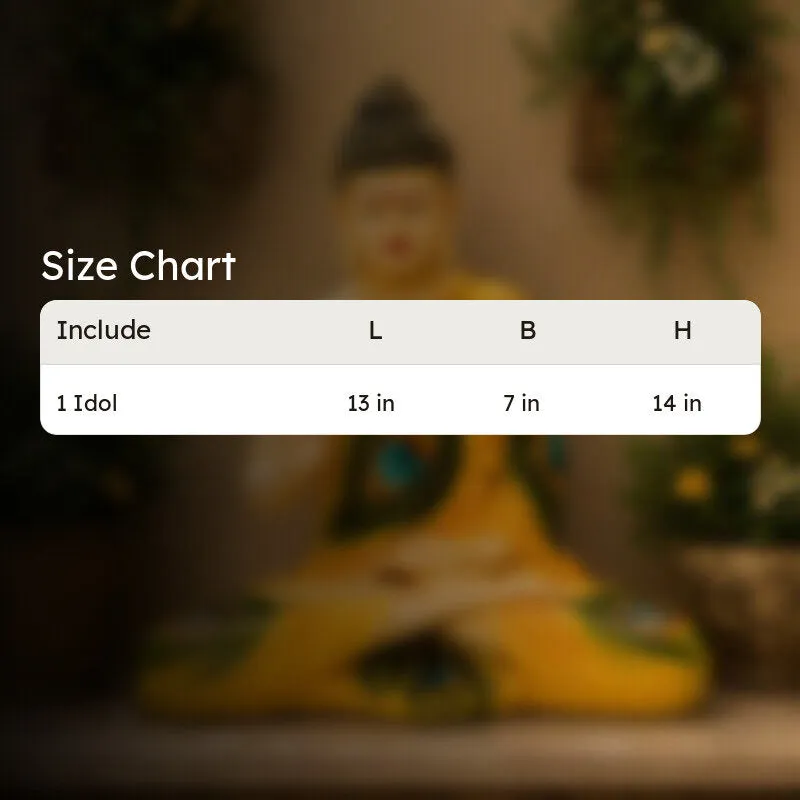 Moksha Aura Buddha Marble Idol - Yellow media 8