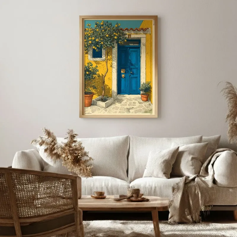 Garden House Canvas Wall Painting - Brown Frame media 1