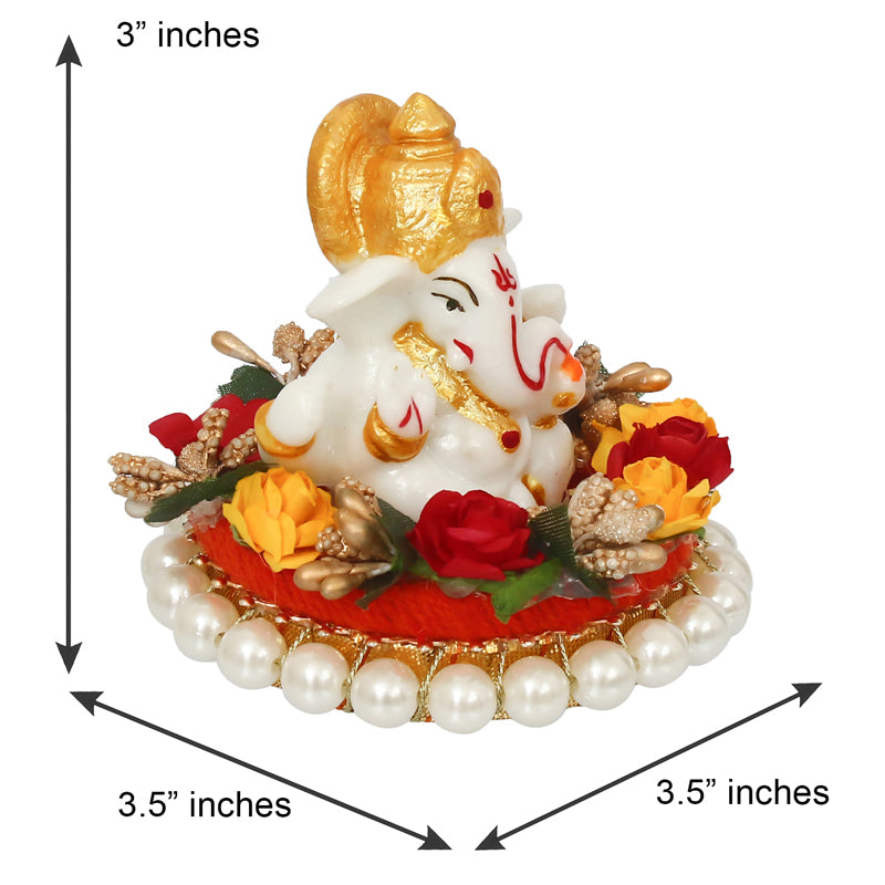 Lord Ganesha in Decorative Plate Idol media 6