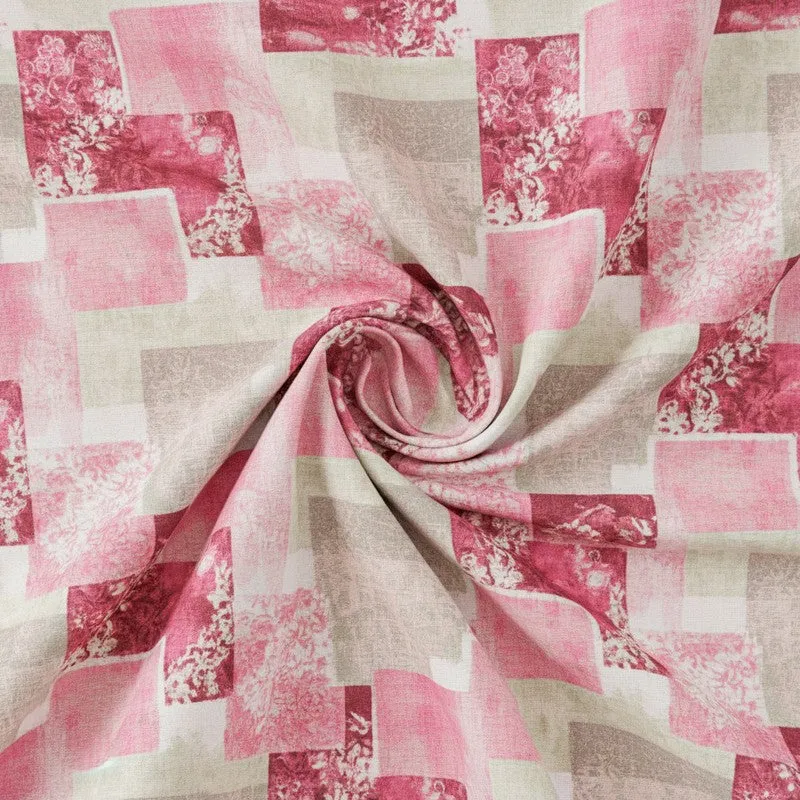 Cubescape Cotton Bedsheet (Pink) - 180 TC media 5
