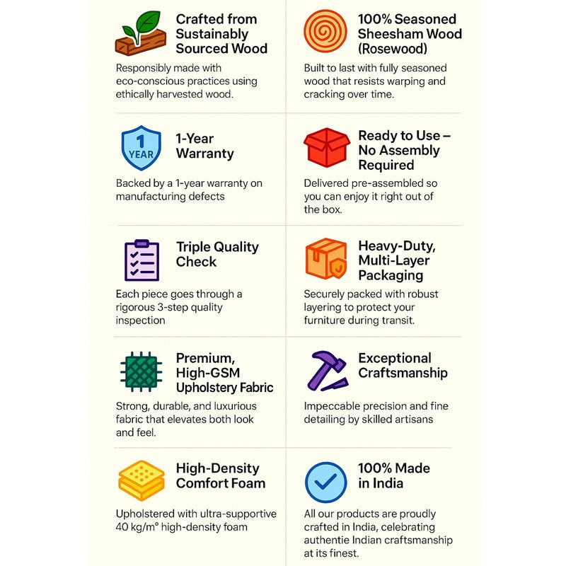 Drexon Sheesham Wooden Center Table with Stools (Deep Brown) - Five Piece Set media 8