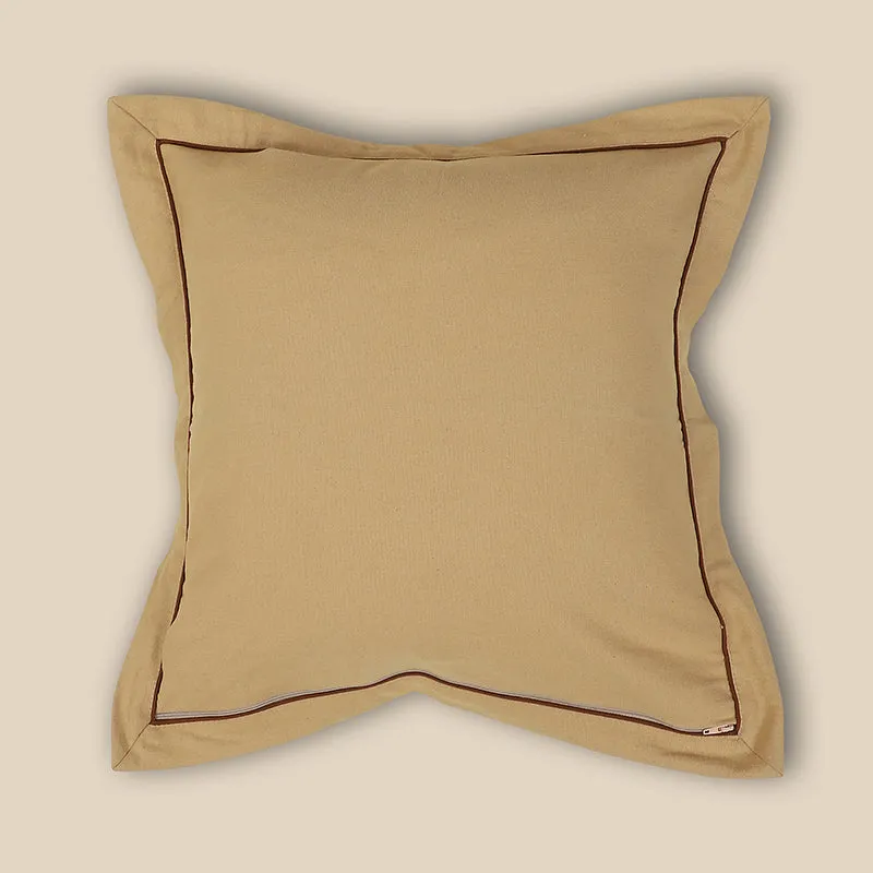 Swayam Tona Printed Cushion Cover (Beige) - Set of Two media 4