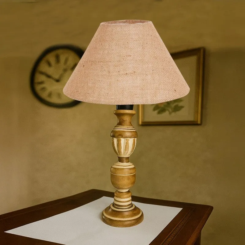 Zenrae Calm Wooden Table Lamp - Brown media 4