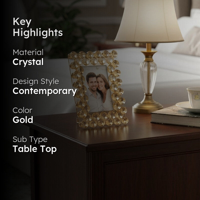 Shine Crystal Photo Frame - Gold media 2