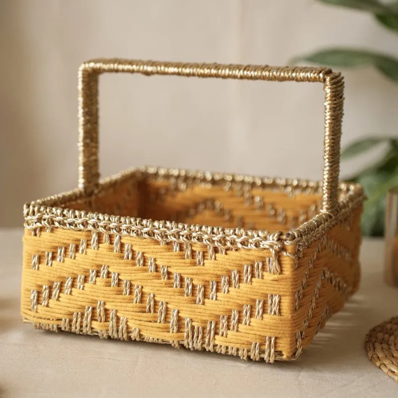 ZariLoom (Cotton,Metal,Zari) Storage Basket media 5
