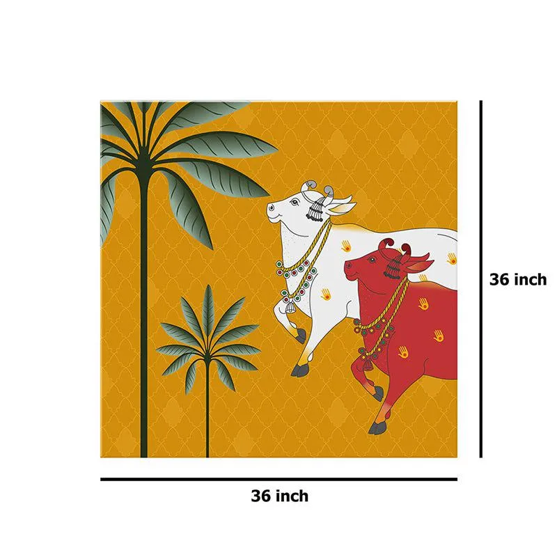 Cow Pichwai Poly Canvas Wall Painting media 8