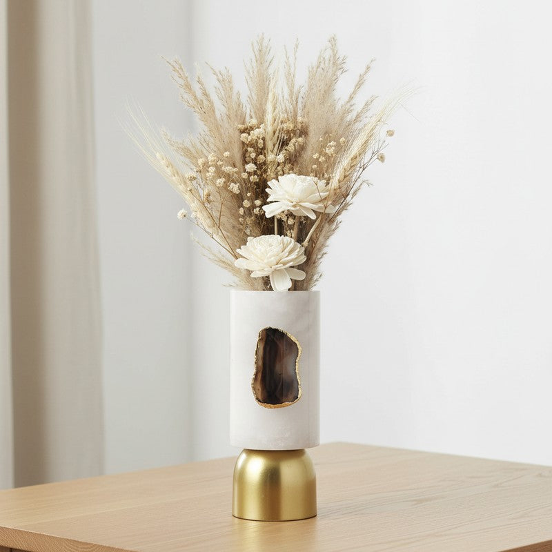Majestic Harmony Tabletop Flower Marble Vase