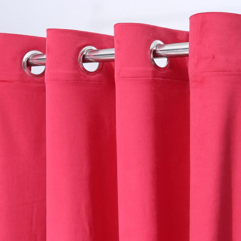 Kumudini Solid Curtain (Red) - Set Of Two media 4