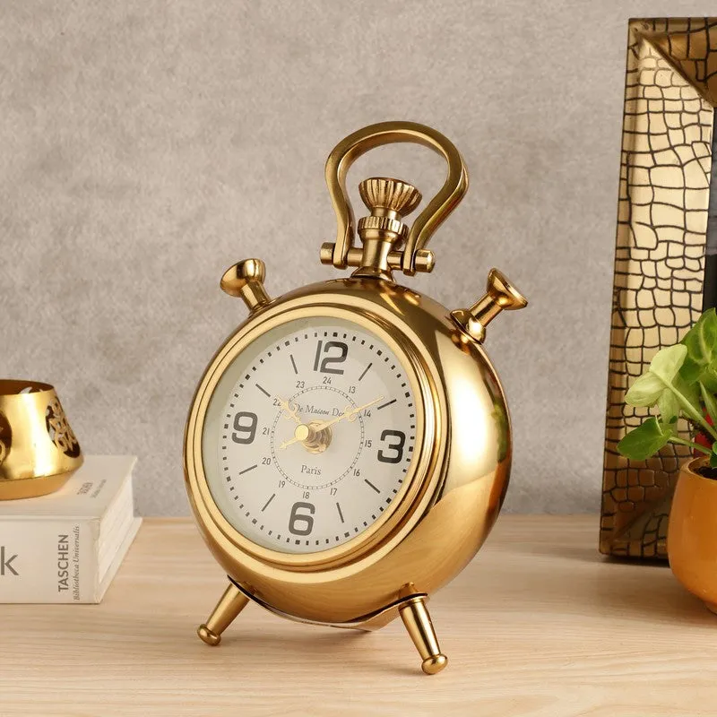 The Belvedere Table Clock - Gold media 1