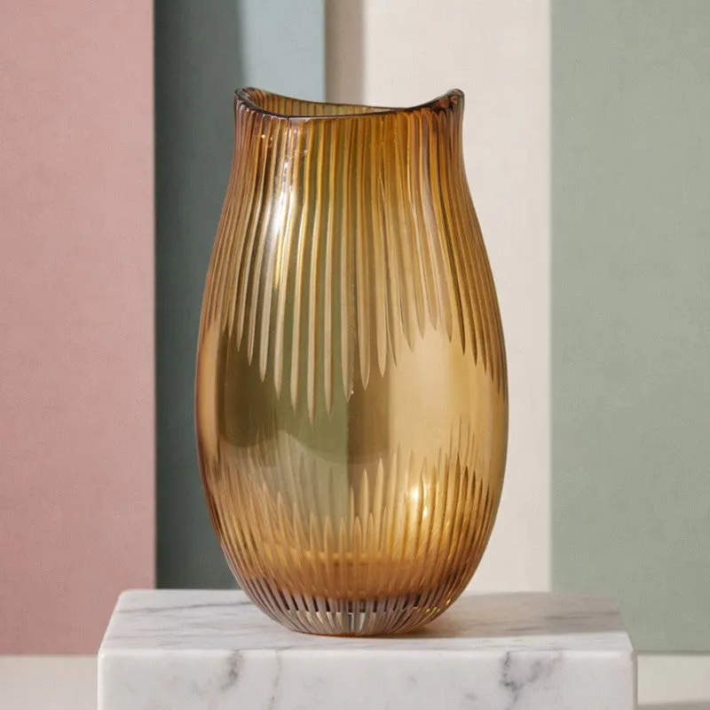 Gridon Glass Vase - Gold media 3