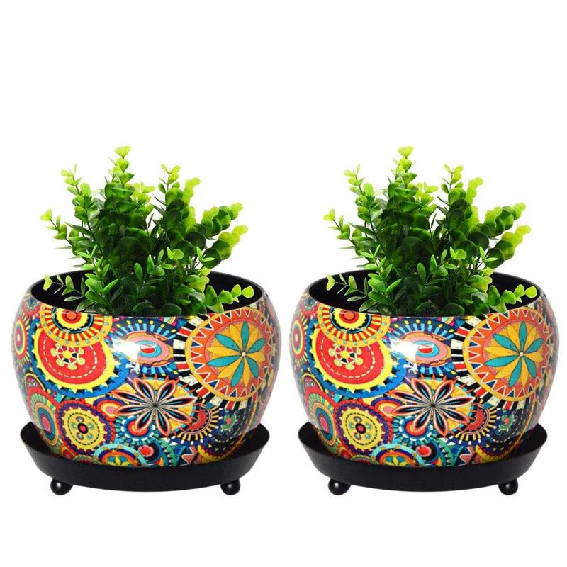 Druva Ethnic Planter With Plate - Set Of Two media 3
