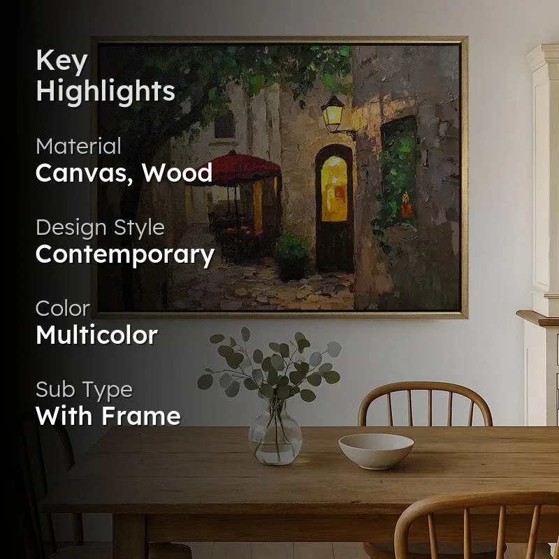 Crimson Accent Canvas Wall Painting With Frame media 2