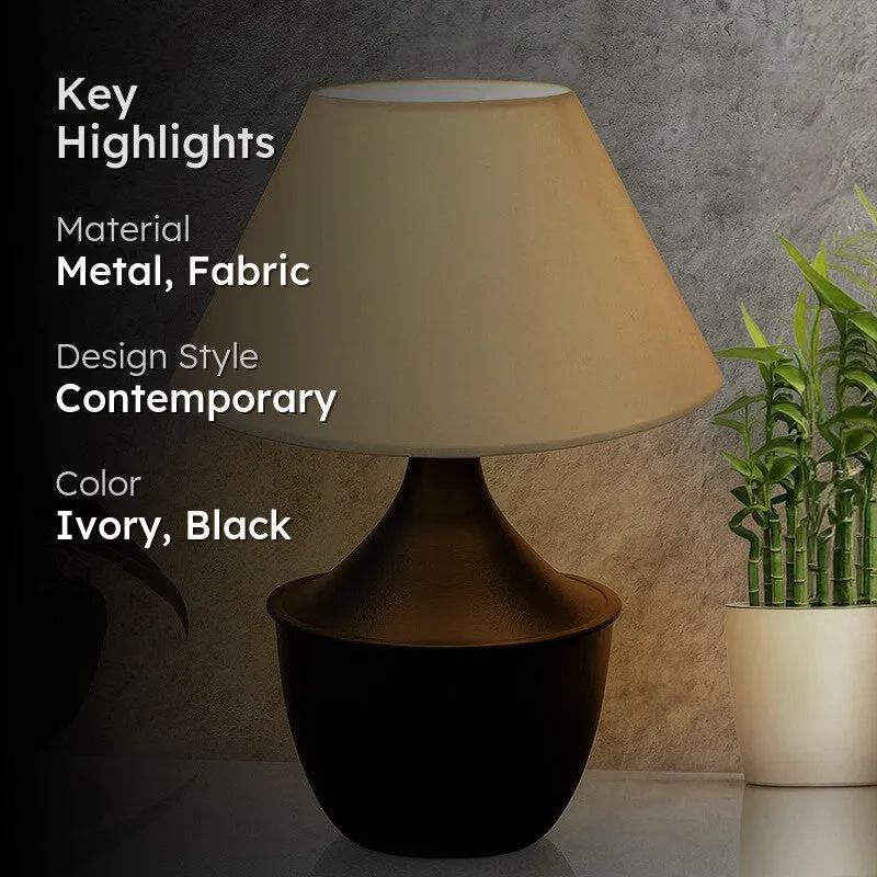 Obliqe Metal Table Lamp - Ivory,Black media 2