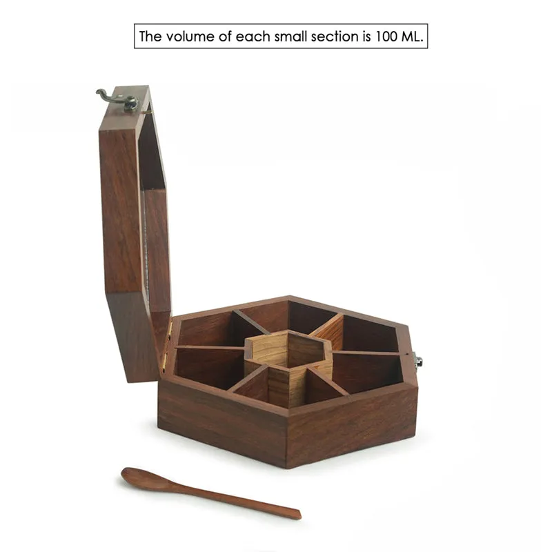 Spice Hex Food Safe Sheesham Wood Masala Box - 100 ML media 6